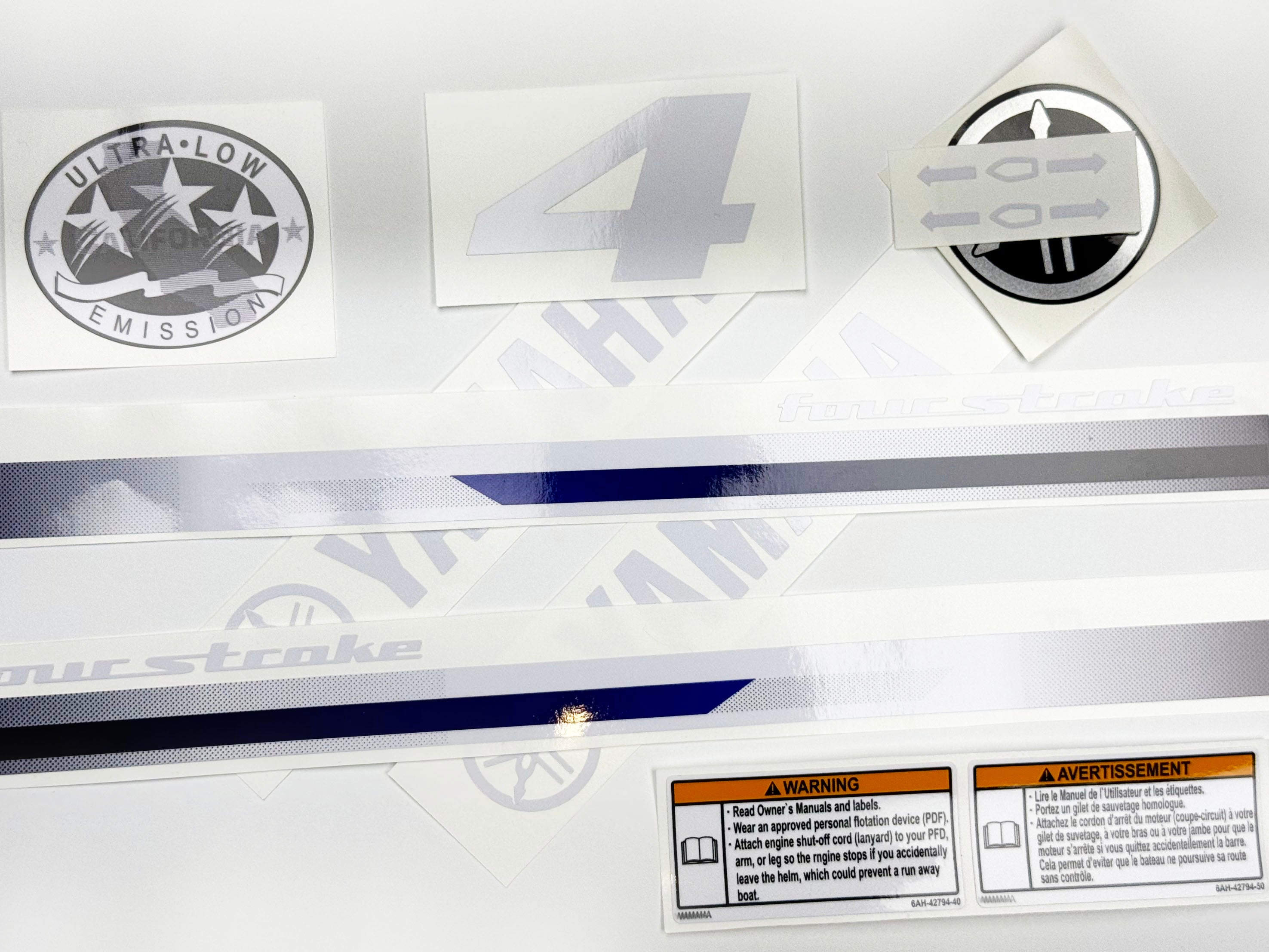 Vinyl graphic decals set suitable for Yamaha 4 hp four stroke outboard engine. Vinyl stickers kit for Yamaha 4 hp four stroke Handmade