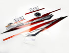 Vinyl graphic metalized silver red decals set suitable for Yamaha 85 hp two stroke outboard engine. Vinyl stickers kit for Yamaha 85 hp two stroke Handmade