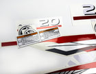 Vinyl graphic metalized silver red decals set suitable for Yamaha 20 hp two stroke outboard engine. Vinyl stickers kit for Yamaha 20 hp two stroke Handmade