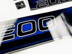 Vinyl blue graphic decals set suitable for Mercury 200 hp two stroke outboard engine. Vinyl stickers kit for Mercury 200 hp Handmade