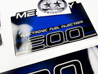 Vinyl blue graphic decals set suitable for Mercury EFI 200 hp two stroke outboard engine. Vinyl stickers kit for Mercury 200 electronic fuel injection  hp Handmade