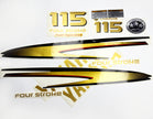 Vinyl graphic metalized gold decals set suitable for Yamaha 115 hp four stroke outboard engine. Vinyl stickers kit for Yamaha 115 hp four stroke Handmade