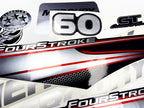 Vinyl graphic silver shimmer decals set suitable for Mercury 60 hp four stroke outboard engine. Vinyl silver shimmer stickers kit for Mercury 60 hp four stroke Handmade