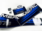 Vinyl blue graphic decals set suitable for Mercury 175 hp two stroke outboard engine. Vinyl stickers kit for Mercury 175 hp Handmade