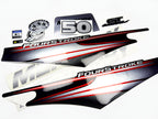 Vinyl graphic silver shimmer decals set suitable for Mercury 50 hp four stroke outboard engine. Vinyl silver shimmer stickers kit for Mercury 50 hp four stroke Handmade