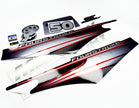 Vinyl graphic silver shimmer decals set suitable for Mercury 50 hp four stroke outboard engine. Vinyl silver shimmer stickers kit for Mercury 50 hp four stroke Handmade