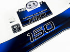 Vinyl blue graphic decals set suitable for Mercury EFI 150 hp two stroke outboard engine. Vinyl stickers kit for Mercury 150 electronic fuel injection  hp Handmade