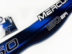 Vinyl blue graphic decals set suitable for Mercury EFI 150 hp two stroke outboard engine. Vinyl stickers kit for Mercury 150 electronic fuel injection  hp Handmade