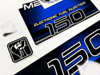 Vinyl blue graphic decals set suitable for Mercury EFI 150 hp two stroke outboard engine. Vinyl stickers kit for Mercury 150 electronic fuel injection  hp Handmade