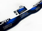 Vinyl blue graphic decals set suitable for Mercury 150 hp two stroke outboard engine. Vinyl stickers kit for Mercury 150 hp Handmade