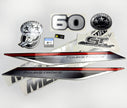 Vinyl graphic silver shimmer decals set suitable for Mercury 60 hp four stroke outboard engine. Vinyl silver shimmer stickers kit for Mercury 60 hp four stroke Handmade