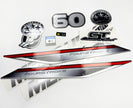 Vinyl graphic silver shimmer decals set suitable for Mercury 60 hp four stroke outboard engine. Vinyl silver shimmer stickers kit for Mercury 60 hp four stroke Handmade