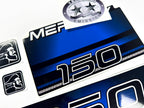 Vinyl blue graphic decals set suitable for Mercury 150 hp two stroke outboard engine. Vinyl stickers kit for Mercury 150 hp Handmade