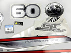 Vinyl graphic silver shimmer decals set suitable for Mercury 60 hp four stroke outboard engine. Vinyl silver shimmer stickers kit for Mercury 60 hp four stroke Handmade
