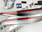 Vinyl graphic silver shimmer decals set suitable for Mercury 40 hp four stroke outboard engine. Vinyl silver shimmer stickers kit for Mercury 40 hp four stroke Handmade