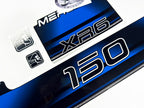 Vinyl blue graphic decals set suitable for Mercury 150 hp XR6 two stroke outboard engine. Vinyl stickers kit for Mercury 150 hp Handmade