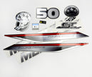 Vinyl graphic silver shimmer decals set suitable for Mercury 50 hp four stroke outboard engine. Vinyl silver shimmer stickers kit for Mercury 50 hp four stroke Handmade