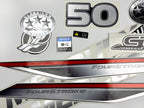Vinyl graphic silver shimmer decals set suitable for Mercury 50 hp four stroke outboard engine. Vinyl silver shimmer stickers kit for Mercury 50 hp four stroke Handmade