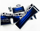 Vinyl blue graphic decals set suitable for Mercury 140 hp two stroke outboard engine. Vinyl stickers kit for Mercury 140 hp Handmade