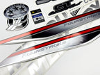 Vinyl graphic silver shimmer decals set suitable for Mercury 35 hp four stroke outboard engine. Vinyl silver shimmer stickers kit for Mercury 35 hp four stroke Handmade