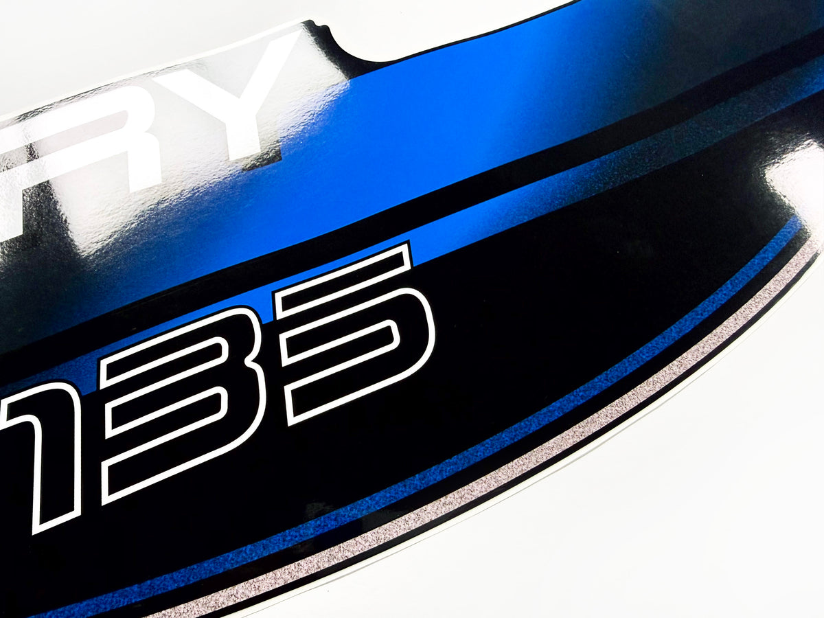 Vinyl blue graphic decals set suitable for Mercury 135 hp two stroke outboard engine. Vinyl stickers kit for Mercury 135 hp Handmade