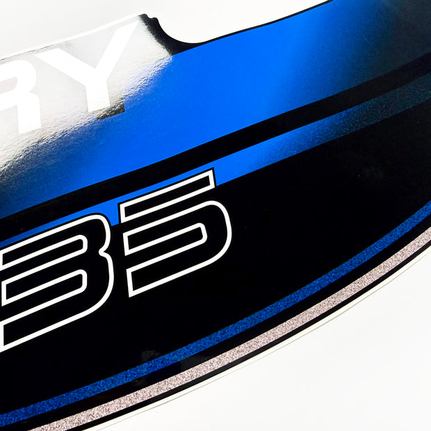 Vinyl blue graphic decals set suitable for Mercury 135 hp two stroke outboard engine. Vinyl stickers kit for Mercury 135 hp Handmade