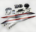 Vinyl graphic silver shimmer decals set suitable for Mercury 30 hp four stroke outboard engine. Vinyl silver shimmer stickers kit for Mercury 30 hp four stroke Handmade
