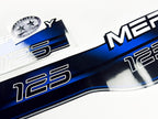 Vinyl blue graphic decals set suitable for Mercury 125 hp two stroke outboard engine. Vinyl stickers kit for Mercury 125 hp Handmade