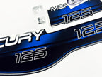 Vinyl blue graphic decals set suitable for Mercury 125 hp two stroke outboard engine. Vinyl stickers kit for Mercury 125 hp Handmade