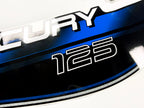 Vinyl blue graphic decals set suitable for Mercury 125 hp two stroke outboard engine. Vinyl stickers kit for Mercury 125 hp Handmade
