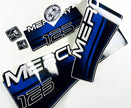 Vinyl blue graphic decals set suitable for Mercury 125 hp two stroke outboard engine. Vinyl stickers kit for Mercury 125 hp Handmade