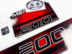 Vinyl graphic decals set suitable for Mercury 200 hp two stroke outboard engine. Vinyl stickers kit for Mercury 200 hp Handmade