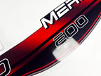 Vinyl graphic decals set suitable for Mercury 200 hp two stroke outboard engine. Vinyl stickers kit for Mercury 200 hp Handmade