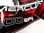 Vinyl red graphic decals set suitable for Mercury 200 hp two stroke EFI outboard engine. Vinyl stickers kit for Mercury 200 hp Handmade