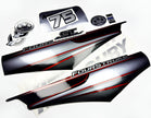 Vinyl graphic silver shimmer decals set suitable for Mercury 75 hp four stroke outboard engine. Vinyl silver shimmer stickers kit for Mercury 75 hp four stroke Handmade