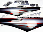 Vinyl graphic silver shimmer decals set suitable for Mercury 75 hp four stroke outboard engine. Vinyl silver shimmer stickers kit for Mercury 75 hp four stroke Handmade