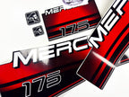 Vinyl graphic decals set suitable for Mercury 175 hp two stroke outboard engine. Vinyl stickers kit for Mercury 175 hp Handmade