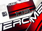 Vinyl graphic decals set suitable for Mercury 175 hp two stroke outboard engine. Vinyl stickers kit for Mercury 175 hp Handmade