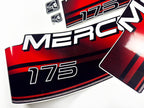 Vinyl graphic decals set suitable for Mercury 175 hp two stroke outboard engine. Vinyl stickers kit for Mercury 175 hp Handmade