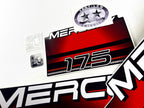 Vinyl graphic decals set suitable for Mercury 175 hp two stroke outboard engine. Vinyl stickers kit for Mercury 175 hp Handmade