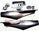 Vinyl graphic silver shimmer decals set suitable for Mercury 80 hp four stroke outboard engine. Vinyl silver shimmer stickers kit for Mercury 80 hp four stroke Handmade