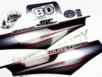 Vinyl graphic silver shimmer decals set suitable for Mercury 80 hp four stroke outboard engine. Vinyl silver shimmer stickers kit for Mercury 80 hp four stroke Handmade