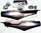 Vinyl graphic silver shimmer decals set suitable for Mercury 100 hp four stroke outboard engine. Vinyl silver shimmer stickers kit for Mercury 100 hp four stroke Handmade