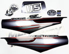 Vinyl graphic silver shimmer decals set suitable for Mercury 115 hp four stroke outboard engine. Vinyl silver shimmer stickers kit for Mercury 115 hp four stroke Handmade