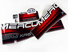 Vinyl graphic decals set suitable for Mercury XR 6 150 hp two stroke outboard engine. Vinyl stickers kit for Mercury 150 hp Handmade