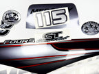 Vinyl graphic silver shimmer decals set suitable for Mercury 115 hp four stroke outboard engine. Vinyl silver shimmer stickers kit for Mercury 115 hp four stroke Handmade
