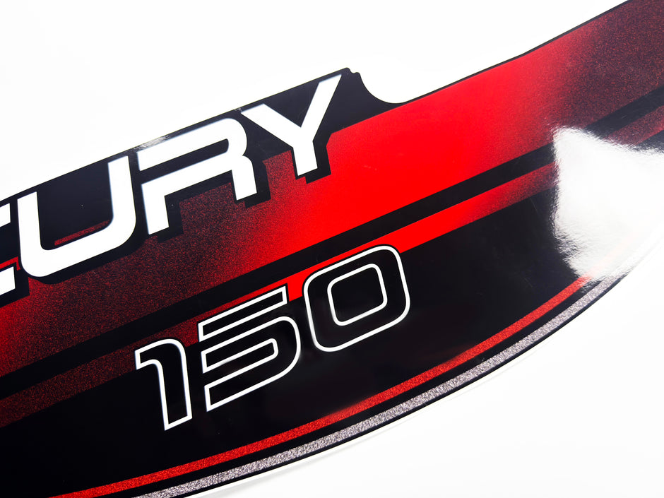 Vinyl graphic decals set suitable for Mercury 150 hp two stroke outboard engine. Vinyl stickers kit for Mercury 150 hp Handmade