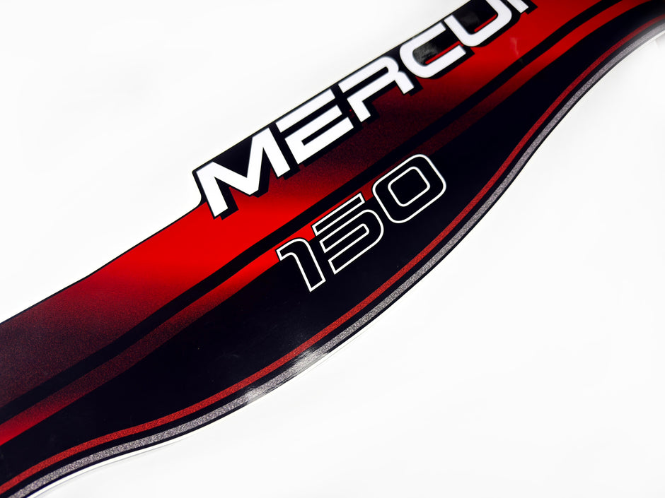 Vinyl graphic decals set suitable for Mercury 150 hp two stroke outboard engine. Vinyl stickers kit for Mercury 150 hp Handmade