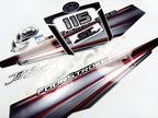 Vinyl graphic silver shimmer decals set suitable for Mercury 115 hp four stroke outboard engine. Vinyl silver shimmer stickers kit for Mercury 115 hp four stroke Handmade