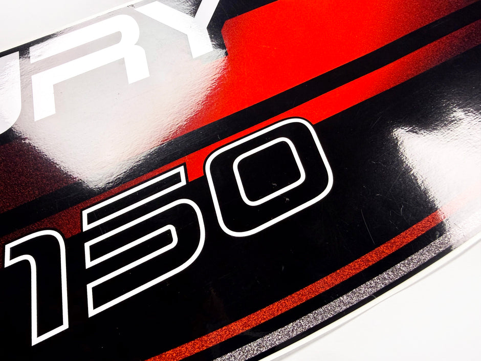 Vinyl graphic decals set suitable for Mercury 150 hp two stroke outboard engine. Vinyl stickers kit for Mercury 150 hp Handmade